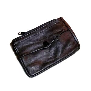 Vintage Soft Leather Unisex Coin Pouch Wallet with Key Holder
